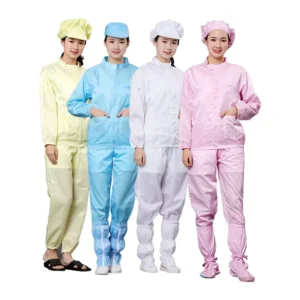 Long Sleeve Anti Static Polyester Lab Coat Fireproof Coverall ESD Protection Washable Safety Work Clothing for Sensitive