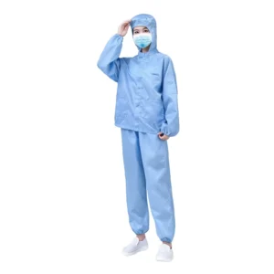 Long Sleeve ESD Cleanroom Uniform Women Non Stretch Comfort Fit Anti Static Suit Zipper 98% Polyester+2% Conductive Fiber