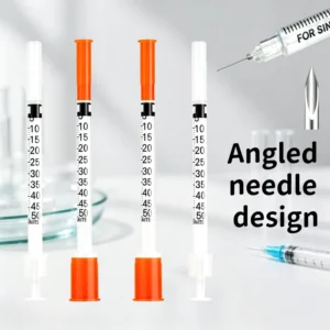 Low Friction Veterinary Insulin Syringe 0.5ml & 1ml 31G Thin Wall Needle 6mm 8mm Large Livestock Farm