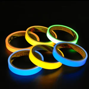 Luminous Tape 16.5 Ft X 1In Bright Fluorescent Glow in the Dark Tape Self Adhesive Warning Tape for Decoration Night Marking