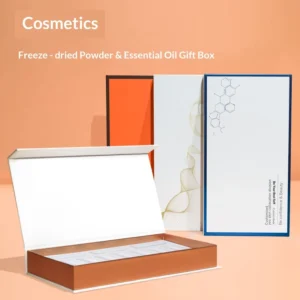 Luxury Magnetic Flip-top Skincare Box Sponge Custom Logo Rigid Cardboard Packaging for Essential Oil Serum Vials Ampoule Sets