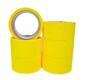 MK-10 Yellow 50mm Jumbo Roll Heat-Resistant Acrylic Adhesive Easy-Tear Masking Tape Crepe Paper for Car Painting General