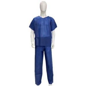 MOQ-1set Nonwoven Scrub Suits SMS PP Non-woven Patient Gown with Pants Hospital Uniform Nursing Uniform Sets
