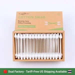 Made in China Thailand Options Double Calabash Head Cotton Swab 110pcs Box Cotton Bud with Kraft Paper Box