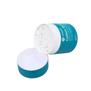 Makeup Remove Ear Clean Cotton Bud 200pcs Bamboo Stick Cotton Swab with Round Paper Box
