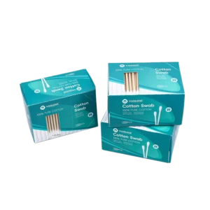 Makeup Remover Cotton Swab 300pcs Bamboo Stick Cotton Bud with Side opening Paper Box