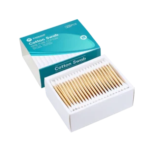 Makeup Remover Ear Pointed Round Tip Cotton Bud 200pcs Bamboo Stick Cotton Swab with Drawer Paper Box
