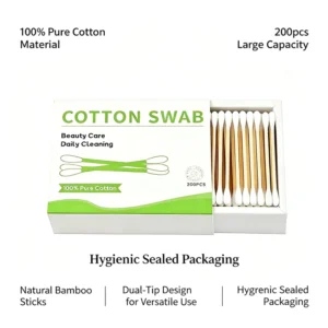 Makeup Tools Swab Ear Cleaning Clean 200pcs Cotton Buds Bamboo Stick Cotton Swabs with White Paper Drawer Box