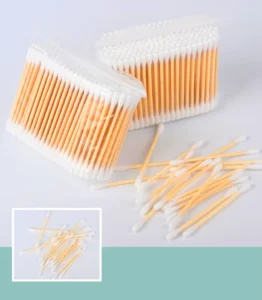 Manufacture From China High Quality Bamboo Stick 100% Pure Cotton Swabs Scrub Box Disposable Soft Cotton Swabs