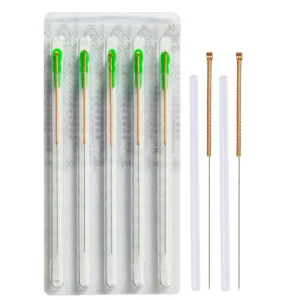 Manufacturer Copper Handle Sterile Acupuncture Needles with Tube for Single Use