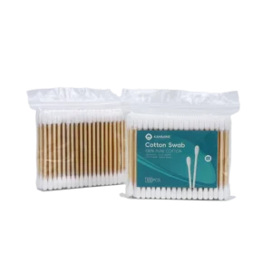Manufacturer Cotton Bud 100pcs Bamboo Stick Cotton Swab with PP Bag