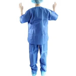 Manufacturer Customized Anti Static SMS Shirts and Pants Non sterile Suit Medicla Disposable Scrub Suit