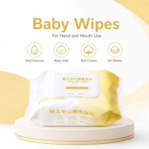 Manufacturer Eco Friendly Soft Care Baby Wipes Organic Large Pack Individually Wrapped 80PCS