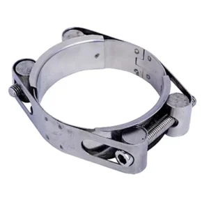Manufacturer Heavy Duty 55 65 mm Stainless Steel Double Bolts Hose Clamp Saddle Type Hose Clamp