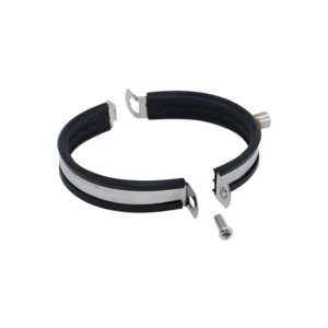 Manufacturer Pipe Holder Clip OEM Stainless Steel with M8 M10 Welding Nuts Black EPDM Rubber Single Screw Pipe Clamp