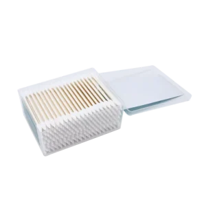 Manufacturer Price 100% Pure Organic Double Pointed Tip Cotton Bud 200pcs Paper Stick Cotton Swab with Square Box