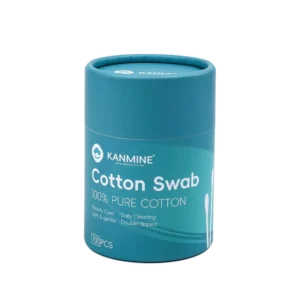 Manufacturer Price Cotton Bud 100pcs Bamboo Stick Cotton Swab with Paper Round Box