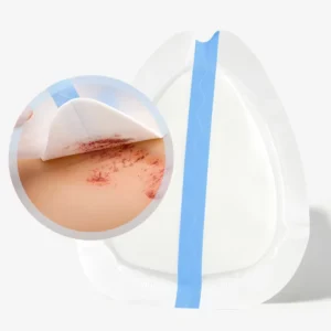 Manufacturer Tear Drop Shape Medical Waterproof Painless Absorbent Sterile Transparent Foam Dressing Wound Care