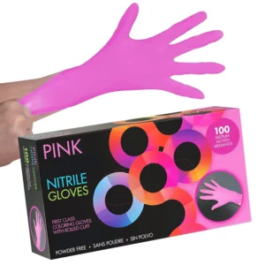 Manufacturers 5 Mil Disposable Black Blue Pink Purple Medical Examination Work Powder Free Nitrile Gloves 100 Pcs Box