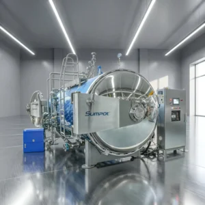Marine Food Thermal Sterilizer Commercial Tuna Processing Water Spray Retort Disinfection Machine