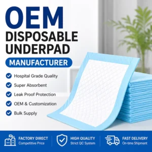 Maternity Super Absorbent Reusable Tuck-In Hospital Kin Size Bed Japanese Pee Pads Underpads Disposable Underpad