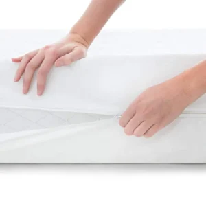 Mattress Protector Vinyl Free Hypoallergenic 100% Waterproof Bed Protection Pad Knitted Fabric Plain Dyed