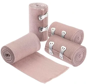 MediCare Premium Elastic Compression Bandage Roll with Clips High Elastic Medical Use CE Certified Class II 4.5m Length