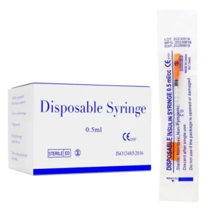 Medical 0.3ml 0.5ml 1ml Disposable Insulin Syringe Precisely Graduated Veterinary Syringe With Needle