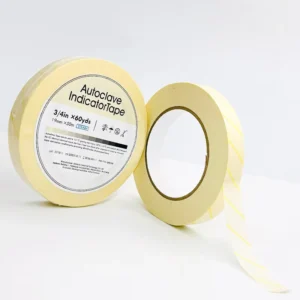 Medical Autoclave Disposable Chemical Steam Indicator Tapes with Beige to Black Color Change Non Toxic Ink