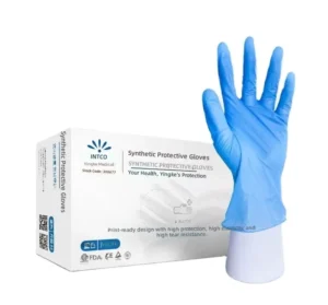 Medical Blue PVC Composite Nitrile Exam Gloves Thickened Wear resistant Powder free for Professional Medical Use