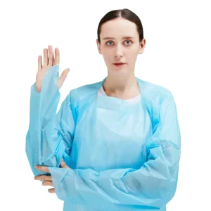 Medical CPE Isolation Gown Disposable Waterproof Apron Style PE Gown Hospital PPE Protective Clothing Factory Direct Supplier