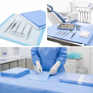 Medical Disposable Double Sided Autoclave Sterilizer Crepe Wrapping Paper and Scrim Reinforced Paper Towel