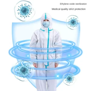 Medical Disposable Protective Work Coverall Waterproof Oil Proof One Body Foot Proof Dust Proof Sterile Anti Virus