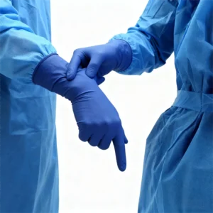 Medical Disposable Sterile Tear Resistant Polyisoprene Gloves Blue 50pcs 9mil Safety Gloves Powdered