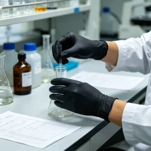 Medical Exam Black Nitrile Gloves Powder Free High Tactile Sensitivity Laboratory Safety Gloves