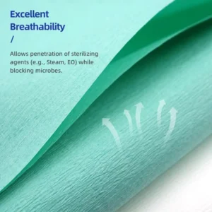 Medical Grade 60G wrinkled and Autoclave Square Crepe Sterilization Wrapping Paper for Medical Device Packing