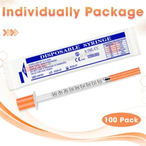 Medical Grade Animal Insulin Syringe 0.5ml 1ml Size 29G 30G 31G Sterile Breeding Supply