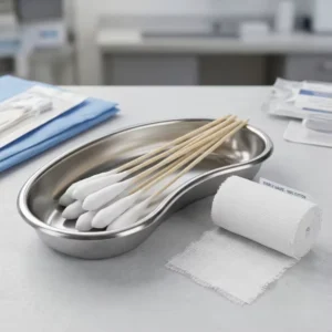 Medical Grade Cotton Tipped Applicators Sterile Wooden Stick Cotton Swabs for Hospital Clinic and Home Use