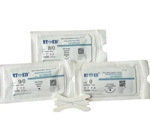 Medical Grade PP Polypropylene Non-absorbable Sterile Surgical Sutures CE Certified 14mm-60mm Needle Length