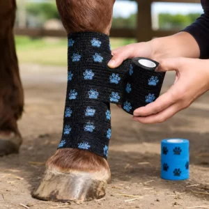 Medical Grade Paw Print Self Adhesive Veterinary Wrap Breathable Waterproof Cohesive Bandage for Multi Small Animals