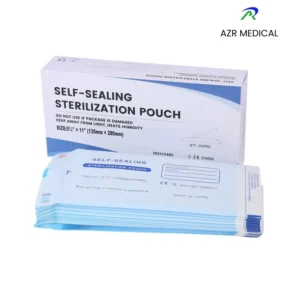 Medical Grade Self Sealing Sterilization Pouch Indicator 10×3.5 Inch Clear Blue Autoclave Bags Dental CE Certified 3 Year Shelf