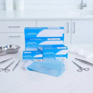 Medical Grade Self Sealing Triple Band Seal Sterilization Pouches PE+Medical Dialysis Paper Autoclave Sterile Packaging for