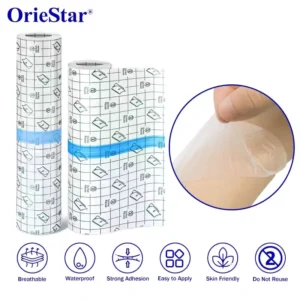 Medical Grade Waterproof Breathable Transparent PU Film Tape Roll Hypoallergenic Adhesive Membrane for Skin Wound Fixing