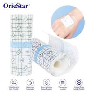 Medical Grade Waterproof Wound Dressing PU Film Jumbo Roll Breathable Clear Adhesive Tape Roll