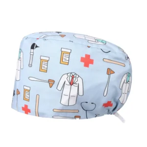 Medical Hat With Buttons Operating Room Care Center Surgical Scrub Caps Printed Beauty Salons Pharmacy Clinic Dental Surgeon Cap
