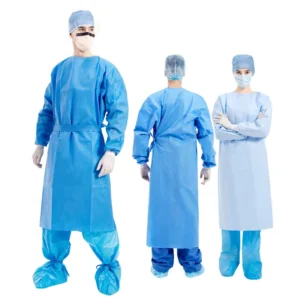 Medical Isolation Gown PVC NonWoven Surgical Gowns with Flame Retardant Level EOS Type Disinfecting Protective Clothes