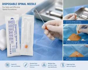 Medical Lumbar Puncture Spinal Needle Quincke Pencil Point Type with Introducer OEM