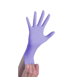 Medical Nitrile Exam Gloves 5 Mil Chemo-Rated Powder-Free Food Safe Cleaning Disposable Purple 100pcs Box Model