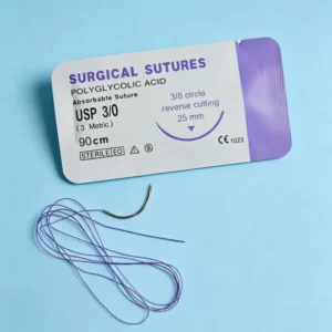 Medical Polyglycolic Acid Suture Violet Braided Coated PGA Absorbable Sutures for Surgical Wound Closure Dog & Cat Use