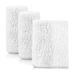 Medical Portable First Aid Elastic Crepe Bandage Soft Bleached Cotton with Clips